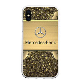 Чехол для iPhone XS Max матовый с принтом MERCEDES GOLD в Кировске, Силикон | Область печати: задняя сторона чехла, без боковых панелей | 2020 | amg | auto | brabus | clk | cls | glk | mercedes | mercedes benz | slk | sport | авто | автомобиль | автомобильные | амг | брабус | бренд | глк | марка | машины | мерседес | слк | спорт | цлк | цлс