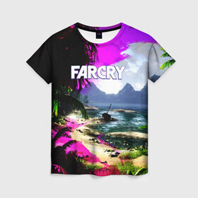 Женская футболка 3D с принтом FARCRY в Кировске, 100% полиэфир ( синтетическое хлопкоподобное полотно) | прямой крой, круглый вырез горловины, длина до линии бедер | far cry | farcry | game | ubisof | выживание | джунгли | игры | остров | фар край