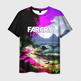 Мужская футболка 3D с принтом FARCRY в Кировске, 100% полиэфир | прямой крой, круглый вырез горловины, длина до линии бедер | far cry | farcry | game | ubisof | выживание | джунгли | игры | остров | фар край
