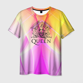Мужская футболка 3D с принтом Queen в Кировске, 100% полиэфир | прямой крой, круглый вырез горловины, длина до линии бедер | queen | британская | группа | исполнитель | музыканты | рок | фредди меркьюри