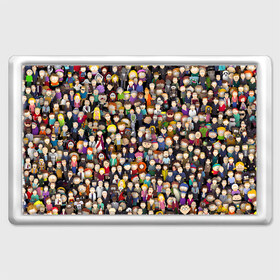 Магнит 45*70 с принтом Персонажи South Park в Кировске, Пластик | Размер: 78*52 мм; Размер печати: 70*45 | Тематика изображения на принте: park | sout | мультик | парк | патрен | персонаж | саус | сериал | толпа | южный