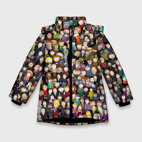Зимняя куртка для девочек 3D с принтом Персонажи South Park в Кировске, ткань верха — 100% полиэстер; подклад — 100% полиэстер, утеплитель — 100% полиэстер. | длина ниже бедра, удлиненная спинка, воротник стойка и отстегивающийся капюшон. Есть боковые карманы с листочкой на кнопках, утяжки по низу изделия и внутренний карман на молнии. 

Предусмотрены светоотражающий принт на спинке, радужный светоотражающий элемент на пуллере молнии и на резинке для утяжки. | park | sout | мультик | парк | патрен | персонаж | саус | сериал | толпа | южный