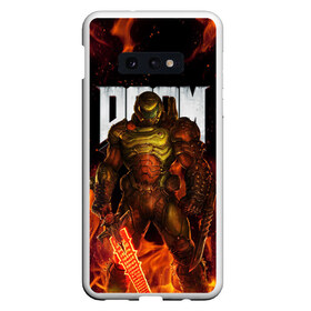 Чехол для Samsung S10E с принтом DOOM ETERNAL в Кировске, Силикон | Область печати: задняя сторона чехла, без боковых панелей | demons | devil | doom | doom eternal | doom guy | doom slayer | hell | iddqd | slayer | ад | демоны | дум | палач рока