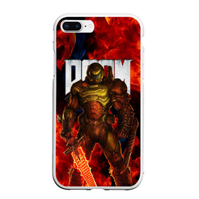 Чехол для iPhone 7Plus/8 Plus матовый с принтом DOOM ETERNAL в Кировске, Силикон | Область печати: задняя сторона чехла, без боковых панелей | demons | devil | doom | doom eternal | doom guy | doom slayer | hell | iddqd | slayer | ад | демоны | дум | палач рока