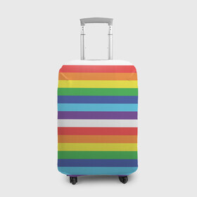 Чехол для чемодана 3D с принтом Радужные полосы в Кировске, 86% полиэфир, 14% спандекс | двустороннее нанесение принта, прорези для ручек и колес | rainbow | линии | радуга | радужные полосы | разноцветные полосы