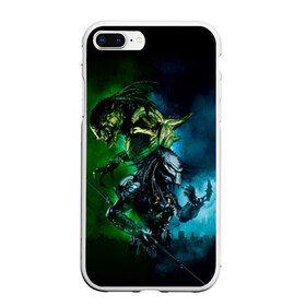 Чехол для iPhone 7Plus/8 Plus матовый с принтом PREDATOR в Кировске, Силикон | Область печати: задняя сторона чехла, без боковых панелей | Тематика изображения на принте: aliens | avp | black | cinema | predator | кино | фильм хищник | фильмы | хищник | чёрный | чужой