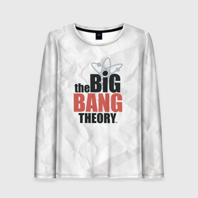 Женский лонгслив 3D с принтом Big Bang Theory logo в Кировске, 100% полиэстер | длинные рукава, круглый вырез горловины, полуприлегающий силуэт | big bang theory | howard wolowitz | leonard hofstadter | penny | raj | sheldon cooper | stuart bloom | vdgerir | воловитц | леонард хофстедер | пэнни | радж | раджешь кутрапалли | тбв | теория большого взрыва | чак лорри | шелдон | шэл