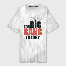 Платье-футболка 3D с принтом Big Bang Theory logo в Кировске,  |  | big bang theory | howard wolowitz | leonard hofstadter | penny | raj | sheldon cooper | stuart bloom | vdgerir | воловитц | леонард хофстедер | пэнни | радж | раджешь кутрапалли | тбв | теория большого взрыва | чак лорри | шелдон | шэл