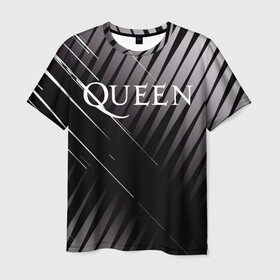Мужская футболка 3D с принтом Queen в Кировске, 100% полиэфир | прямой крой, круглый вырез горловины, длина до линии бедер | 3d | queen | британская | группа | исполнитель | лого | логотип | музыканты | надпись | рок | эмблема