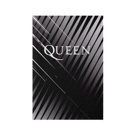 Обложка для паспорта матовая кожа с принтом Queen в Кировске, натуральная матовая кожа | размер 19,3 х 13,7 см; прозрачные пластиковые крепления | 3d | queen | британская | группа | исполнитель | лого | логотип | музыканты | надпись | рок | эмблема
