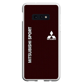 Чехол для Samsung S10E с принтом MITSUBISHI CARBON в Кировске, Силикон | Область печати: задняя сторона чехла, без боковых панелей | Тематика изображения на принте: carbon | mitsubishi | sport | авто | автомобиль | карбон | лого | логотип | митсубиси | митсубиши | спорт | текстура