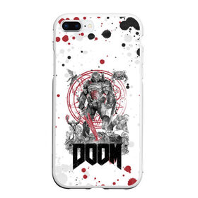 Чехол для iPhone 7Plus/8 Plus матовый с принтом Doom в Кировске, Силикон | Область печати: задняя сторона чехла, без боковых панелей | aerospace | corporation | doom | doomguy | eternal | mars | shooter | slayer | uac | union | дум | корпорация | марс | объединённая | палач | рока | солдат | шутер