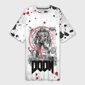 Платье-футболка 3D с принтом Doom в Кировске,  |  | aerospace | corporation | doom | doomguy | eternal | mars | shooter | slayer | uac | union | дум | корпорация | марс | объединённая | палач | рока | солдат | шутер