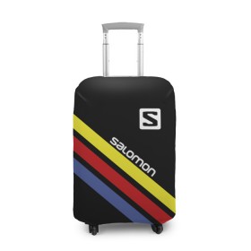 Чехол для чемодана 3D с принтом Salomon в Кировске, 86% полиэфир, 14% спандекс | двустороннее нанесение принта, прорези для ручек и колес | salomon | активный отдых | альпинизм | биатлон | зима | лыжи | сноуборд | спорт