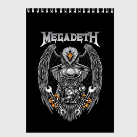 Скетчбук с принтом Megadeth в Кировске, 100% бумага
 | 48 листов, плотность листов — 100 г/м2, плотность картонной обложки — 250 г/м2. Листы скреплены сверху удобной пружинной спиралью | countdown to extinction | бас | гитара | группа | дэйв мастейн | кико лоурейро | лос анджелес | метал | трэш | хард рок | хеви метал