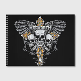 Альбом для рисования с принтом Megadeth в Кировске, 100% бумага
 | матовая бумага, плотность 200 мг. | countdown to extinction | бас | гитара | группа | дэйв мастейн | кико лоурейро | лос анджелес | метал | трэш | хард рок | хеви метал