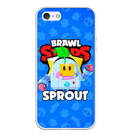 Чехол для iPhone 5/5S матовый с принтом BRAWL STARS SPROUT в Кировске, Силикон | Область печати: задняя сторона чехла, без боковых панелей | 8 bit | 8 бит | bibi | brawl stars | crow | el brown | leon | leon shark | max | mr.p | phoenix | sally leon | shark | sprout | stars | virus | werewolf | акула | биби | вирус | ворон | леон | оборотень | пингвин