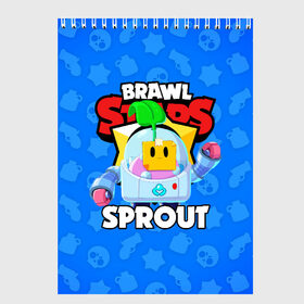 Скетчбук с принтом BRAWL STARS SPROUT в Кировске, 100% бумага
 | 48 листов, плотность листов — 100 г/м2, плотность картонной обложки — 250 г/м2. Листы скреплены сверху удобной пружинной спиралью | 8 bit | 8 бит | bibi | brawl stars | crow | el brown | leon | leon shark | max | mr.p | phoenix | sally leon | shark | sprout | stars | virus | werewolf | акула | биби | вирус | ворон | леон | оборотень | пингвин