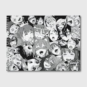 Альбом для рисования с принтом АХЕГАО в Кировске, 100% бумага
 | матовая бумага, плотность 200 мг. | ahegao | anime | face | manga | аниме | ахегао | лицо | манга