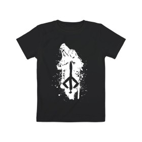 Детская футболка хлопок с принтом BLOODBORNE в Кировске, 100% хлопок | круглый вырез горловины, полуприлегающий силуэт, длина до линии бедер | bloodborne | hunter | знак охотника | охотник | рожденный кровью