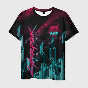 Мужская футболка 3D с принтом CYBERPUNK в Кировске, 100% полиэфир | прямой крой, круглый вырез горловины, длина до линии бедер | cyberpunk | cyberpunk 2077 | hacker | samurai | tygers | tygers claw | банда когти тигра | киберпанк | киберпанк 2077 | самураи | фантастика