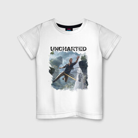 Детская футболка хлопок с принтом UNCHARTED в Кировске, 100% хлопок | круглый вырез горловины, полуприлегающий силуэт, длина до линии бедер | play | uncharted | uncharted 4 | дрейк | игры | не отмеченный на карте | неведомый | неизведанный | неизвестный | нейт | нейтан