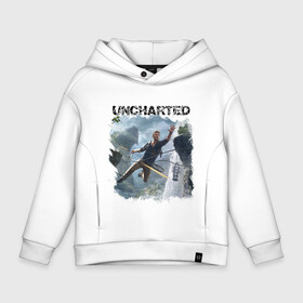 Детское худи Oversize хлопок с принтом UNCHARTED в Кировске, френч-терри — 70% хлопок, 30% полиэстер. Мягкий теплый начес внутри —100% хлопок | боковые карманы, эластичные манжеты и нижняя кромка, капюшон на магнитной кнопке | play | uncharted | uncharted 4 | дрейк | игры | не отмеченный на карте | неведомый | неизведанный | неизвестный | нейт | нейтан