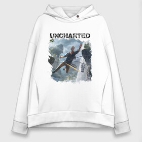 Женское худи Oversize хлопок с принтом UNCHARTED в Кировске, френч-терри — 70% хлопок, 30% полиэстер. Мягкий теплый начес внутри —100% хлопок | боковые карманы, эластичные манжеты и нижняя кромка, капюшон на магнитной кнопке | play | uncharted | uncharted 4 | дрейк | игры | не отмеченный на карте | неведомый | неизведанный | неизвестный | нейт | нейтан