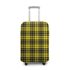 Чехол для чемодана 3D с принтом Жёлтая клетка в Кировске, 86% полиэфир, 14% спандекс | двустороннее нанесение принта, прорези для ручек и колес | textures | yellow | в клетку | в клеточку | жёлтый | текстура | текстуры | узор | фон