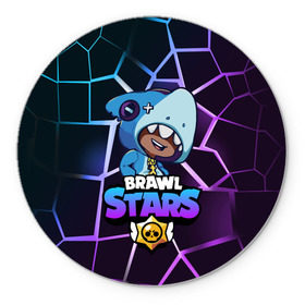 Коврик для мышки круглый с принтом Brawl Stars LEON SHARK в Кировске, резина и полиэстер | круглая форма, изображение наносится на всю лицевую часть | Тематика изображения на принте: 8 bit | 8 бит | brawl | brawl stars | crow | leon | stars | бравл | бравл старс | браво старс | игра | компьютерная | кров | леон | онлайн | старс