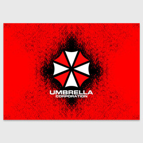 Поздравительная открытка с принтом Umbrella Corporation в Кировске, 100% бумага | плотность бумаги 280 г/м2, матовая, на обратной стороне линовка и место для марки
 | game | resident evil 3 | umbrella corporation | амбрелла | амбрелла корпорейшн | военная и фармацевтическая корпорация | игра | игры | умбрелла