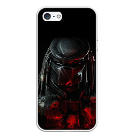 Чехол для iPhone 5/5S матовый с принтом PREDATOR ХИЩНИК в Кировске, Силикон | Область печати: задняя сторона чехла, без боковых панелей | aliens | avp | black | cinema | predator | кино | фильм хищник | фильмы | хищник | чёрный | чужой