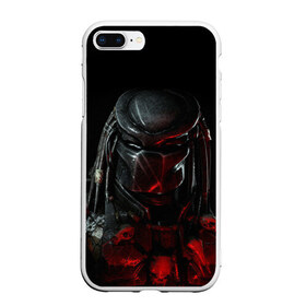 Чехол для iPhone 7Plus/8 Plus матовый с принтом PREDATOR в Кировске, Силикон | Область печати: задняя сторона чехла, без боковых панелей | Тематика изображения на принте: aliens | avp | black | cinema | predator | кино | фильм хищник | фильмы | хищник | чёрный | чужой