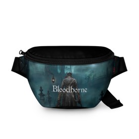 Поясная сумка 3D с принтом Bloodborne. в Кировске, 100% полиэстер | плотная ткань, ремень с регулируемой длиной, внутри несколько карманов для мелочей, основное отделение и карман с обратной стороны сумки застегиваются на молнию | bloodborne | bloodborne 2 | esport | game | playstation | бладборн | игра | киберспорт | киберспортсмен | порождение крови