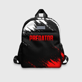 Детский рюкзак 3D с принтом PREDATOR в Кировске, 100% полиэстер | лямки с регулируемой длиной, сверху петелька, чтобы рюкзак можно было повесить на вешалку. Основное отделение закрывается на молнию, как и внешний карман. Внутри дополнительный карман. По бокам два дополнительных кармашка | aliens | avp | black | cinema | predator | кино | фильм хищник | фильмы | хищник | чёрный | чужой