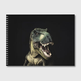 Альбом для рисования с принтом Динозавр T-Rex в Кировске, 100% бумага
 | матовая бумага, плотность 200 мг. | dino | dinosauria | t rex | ti rex | дино | динозавр | парк юрского | т рекс | ти рекс | чудовище | юрский период | ящер | ящерица