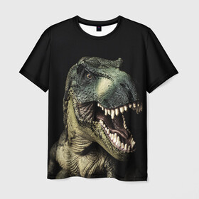 Мужская футболка 3D с принтом Динозавр T-Rex в Кировске, 100% полиэфир | прямой крой, круглый вырез горловины, длина до линии бедер | dino | dinosauria | t rex | ti rex | дино | динозавр | парк юрского | т рекс | ти рекс | чудовище | юрский период | ящер | ящерица
