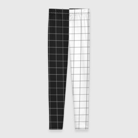Леггинсы 3D с принтом Black and White в Кировске, 80% полиэстер, 20% эластан | Эластичный пояс, зауженные к низу, низкая посадка | black and white | в клетку | в клеточку | геометрия | квадрат | клетка | половина | узор | черно белый | чёрный и белый
