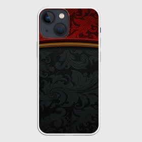 Чехол для iPhone 13 mini с принтом Кружева на карбоне | Lace Carbone в Кировске,  |  | abstract | carbon | colors | lines | paints | pattern | stripes | texture | абстракция | карбон | краски | кружева | полосы | узор | узоры