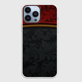 Чехол для iPhone 13 Pro Max с принтом Кружева на карбоне | Lace Carbone в Кировске,  |  | abstract | carbon | colors | lines | paints | pattern | stripes | texture | абстракция | карбон | краски | кружева | полосы | узор | узоры