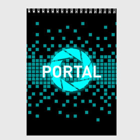 Скетчбук с принтом Portal в Кировске, 100% бумага
 | 48 листов, плотность листов — 100 г/м2, плотность картонной обложки — 250 г/м2. Листы скреплены сверху удобной пружинной спиралью | Тематика изображения на принте: 3d | aperture science | black mesa xen | half life | portal | portal 2 | valve | игра | портал
