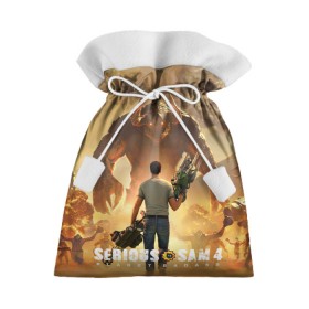 Подарочный 3D мешок с принтом Serious Sam 4 в Кировске, 100% полиэстер | Размер: 29*39 см | Тематика изображения на принте: croteam | devolver | digital | games | planet | sam | serious | игры | крутой | планета | сэм