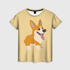 Женская футболка 3D с принтом Корги в Кировске, 100% полиэфир ( синтетическое хлопкоподобное полотно) | прямой крой, круглый вырез горловины, длина до линии бедер | corgi | кинолог | корги | пёс | рыжая | рыжая собака | собака | собакен | собачка | собачница | собачуха | собичник