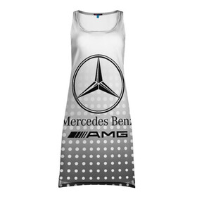 Платье-майка 3D с принтом Mercedes-Benz в Кировске, 100% полиэстер | полуприлегающий силуэт, широкие бретели, круглый вырез горловины, удлиненный подол сзади. | amg | mercedes | mercedes значок | mercedes лого | mercedes марка | амг | бенц | лого автомобиля | логотип мерседес | мерин | мерс | мерседес | мерседес бенз | мерседес лого | мерседес эмблема