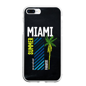 Чехол для iPhone 7Plus/8 Plus матовый с принтом Summer Miami в Кировске, Силикон | Область печати: задняя сторона чехла, без боковых панелей | paradise | summer | летняя | лето | майами | маями | пальмы | рай