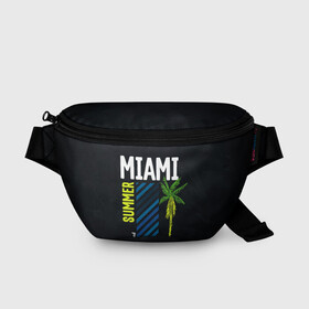 Поясная сумка 3D с принтом Summer Miami в Кировске, 100% полиэстер | плотная ткань, ремень с регулируемой длиной, внутри несколько карманов для мелочей, основное отделение и карман с обратной стороны сумки застегиваются на молнию | paradise | summer | летняя | лето | майами | маями | пальмы | рай