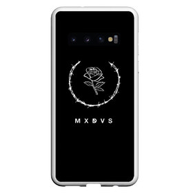 Чехол для Samsung Galaxy S10 с принтом MXDVS в Кировске, Силикон | Область печати: задняя сторона чехла, без боковых панелей | Тематика изображения на принте: +32 | 32 | logo | mxdvs | бренд | бренд mxdvs | бренловые картинки | лого | лого mxdvs | логотип | логотип mxdvs | мхдвс | прикольные картинки | роза | шипы