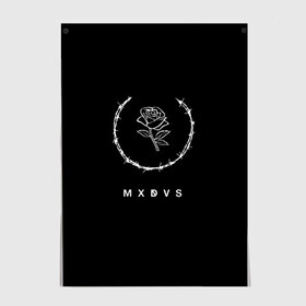 Постер с принтом MXDVS в Кировске, 100% бумага
 | бумага, плотность 150 мг. Матовая, но за счет высокого коэффициента гладкости имеет небольшой блеск и дает на свету блики, но в отличии от глянцевой бумаги не покрыта лаком | +32 | 32 | logo | mxdvs | бренд | бренд mxdvs | бренловые картинки | лого | лого mxdvs | логотип | логотип mxdvs | мхдвс | прикольные картинки | роза | шипы
