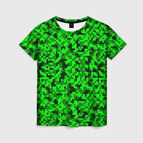 Женская футболка 3D с принтом КАМУФЛЯЖ GREEN в Кировске, 100% полиэфир ( синтетическое хлопкоподобное полотно) | прямой крой, круглый вырез горловины, длина до линии бедер | camouflage | армия | военная форма | военный | вооружение | вооруженные силы | защита | защитный цвет | зеленый | камуфляж | маскировка | салатовый | солдат | униформа | форма | хаки