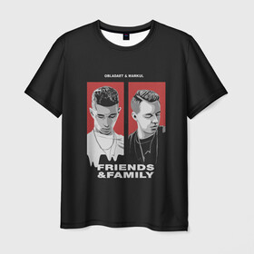 Мужская футболка 3D с принтом Obladaet & Markul в Кировске, 100% полиэфир | прямой крой, круглый вырез горловины, длина до линии бедер | friends  family | markul | obla | obladaet | маркул | обла | обладает